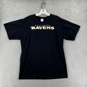 VTG Y2K Baltimore Ravens T-Shirt Men's L Black Anvil NFL Football Graphic‎ Tee